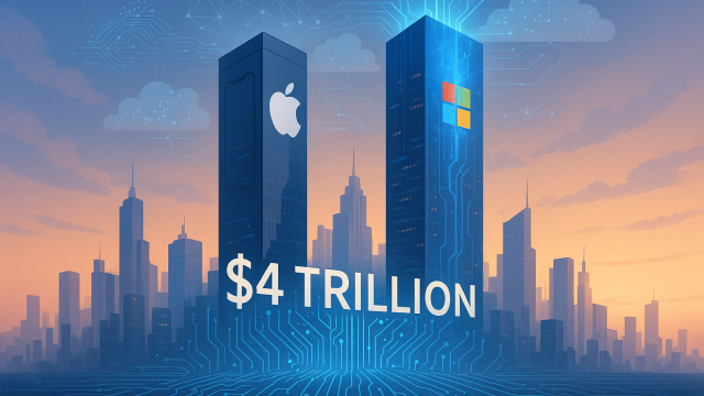 Apple vs Microsoft stock as both hit $4.0 trillion market cap