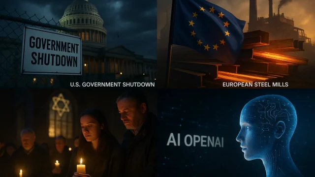 Evening digest: Trump sees ‘opportunity’ in shutdown, Manchester Synagogue attack