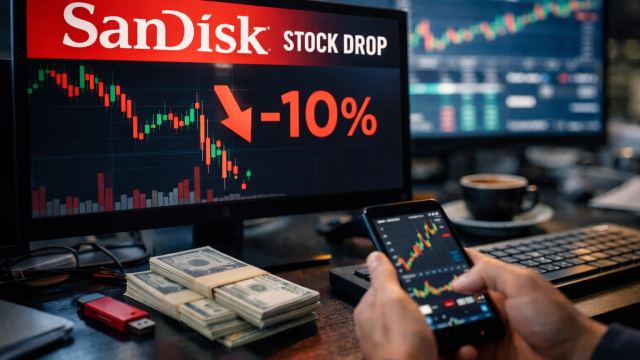Why SanDisk stock tumbled 10% today: are traders cashing out of AI rally?