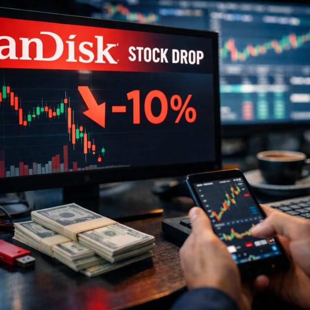 Why SanDisk stock tumbled 10% today: are traders cashing out of AI rally?